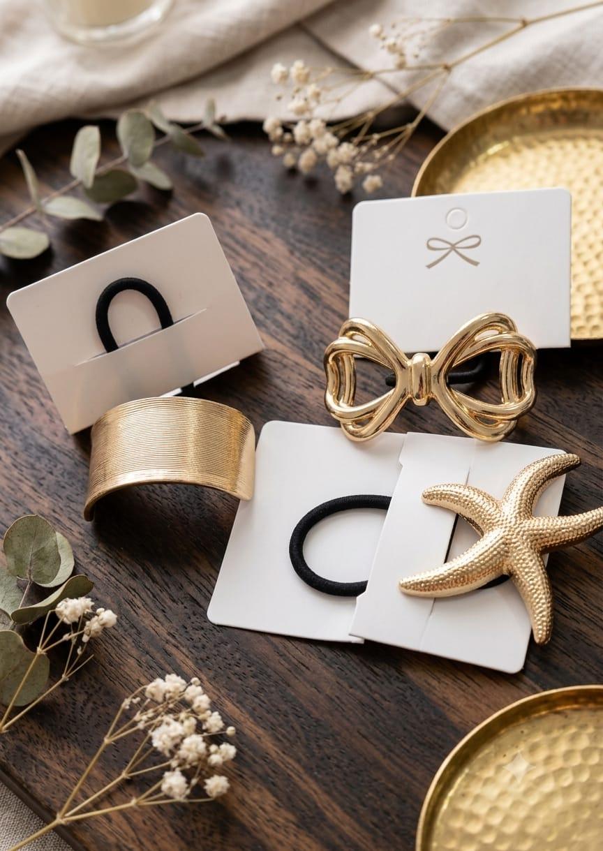 Golden Coastal Hair Accessories Set by KKUMANISHKA