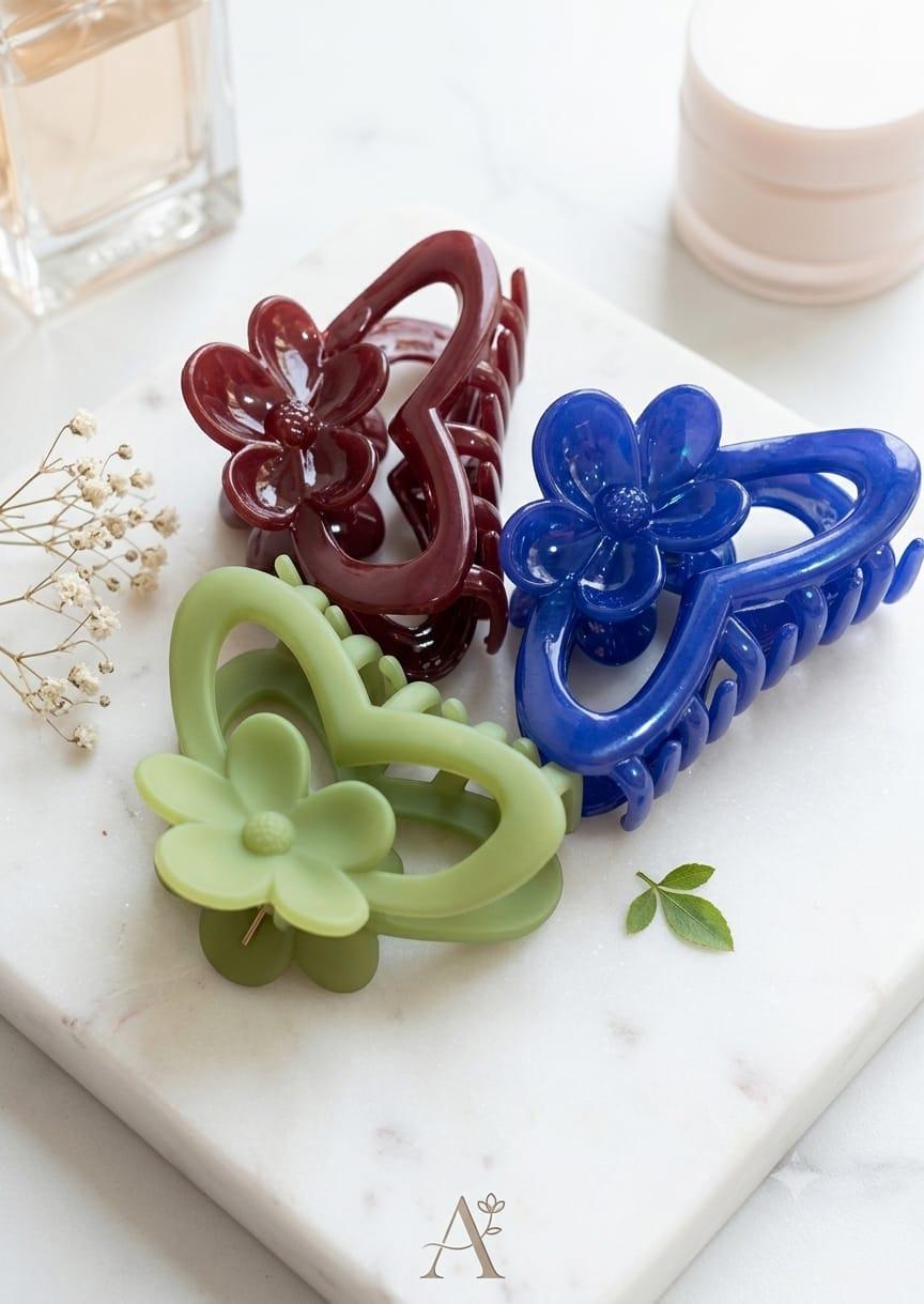 Petal Heart Claw Clip Collection by KKUMANISHKA
