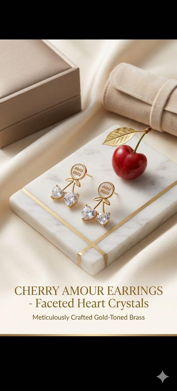 Cherry Blossom Crystal Drop Earrings by KKUMANISHKA