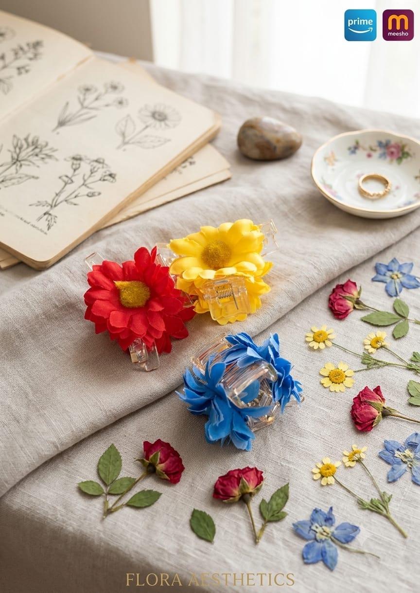 Vibrant Butterfly Bloom Claw Clip Set by KKUMANISHKA