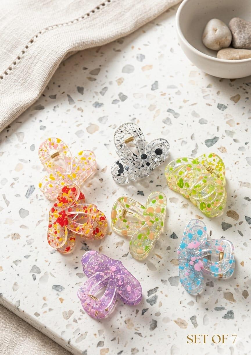 Confetti Butterfly Mini Claw Clip Set by KKUMANISHKA